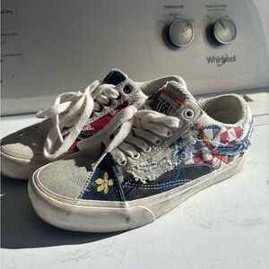 Vans Classic Low-Top Sneakers with White and Brown Soles